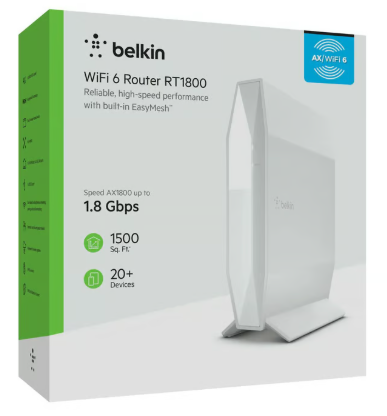 Belkin RT1800 / Router Wi-Fi 6 Dual Band 1800 Mbps